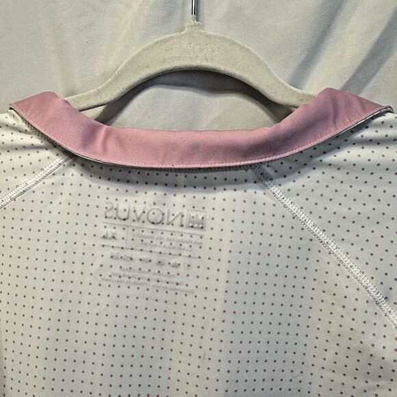 Novus Shirt Mens XL NWT White long sleeve Polo shirt with Real Men Wear Pink ACS - Picture 7 of 8